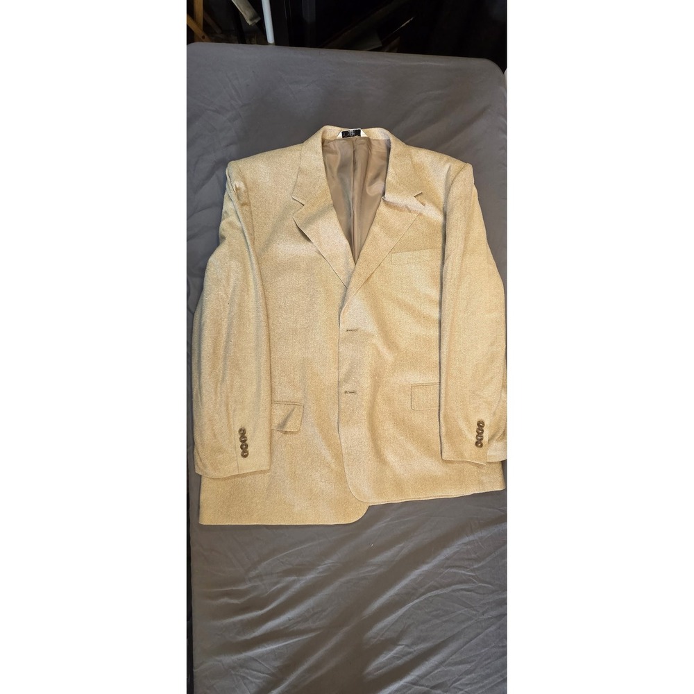 Versini Blazer Mens 44 Beige Excellent Textured 2-Button Sport Coat Jacket